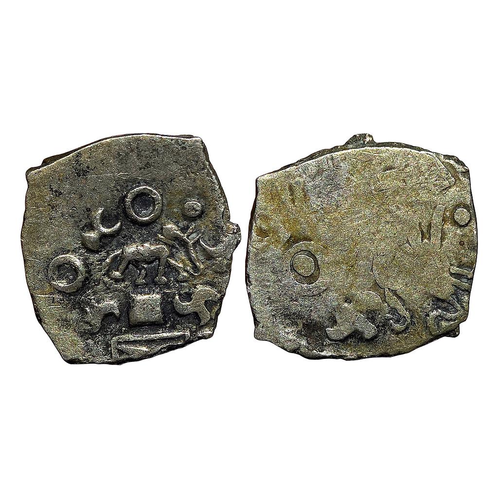 Ancient Punch Marked Coinage Saurashtra Janapada Silver 1/4 Karshapana