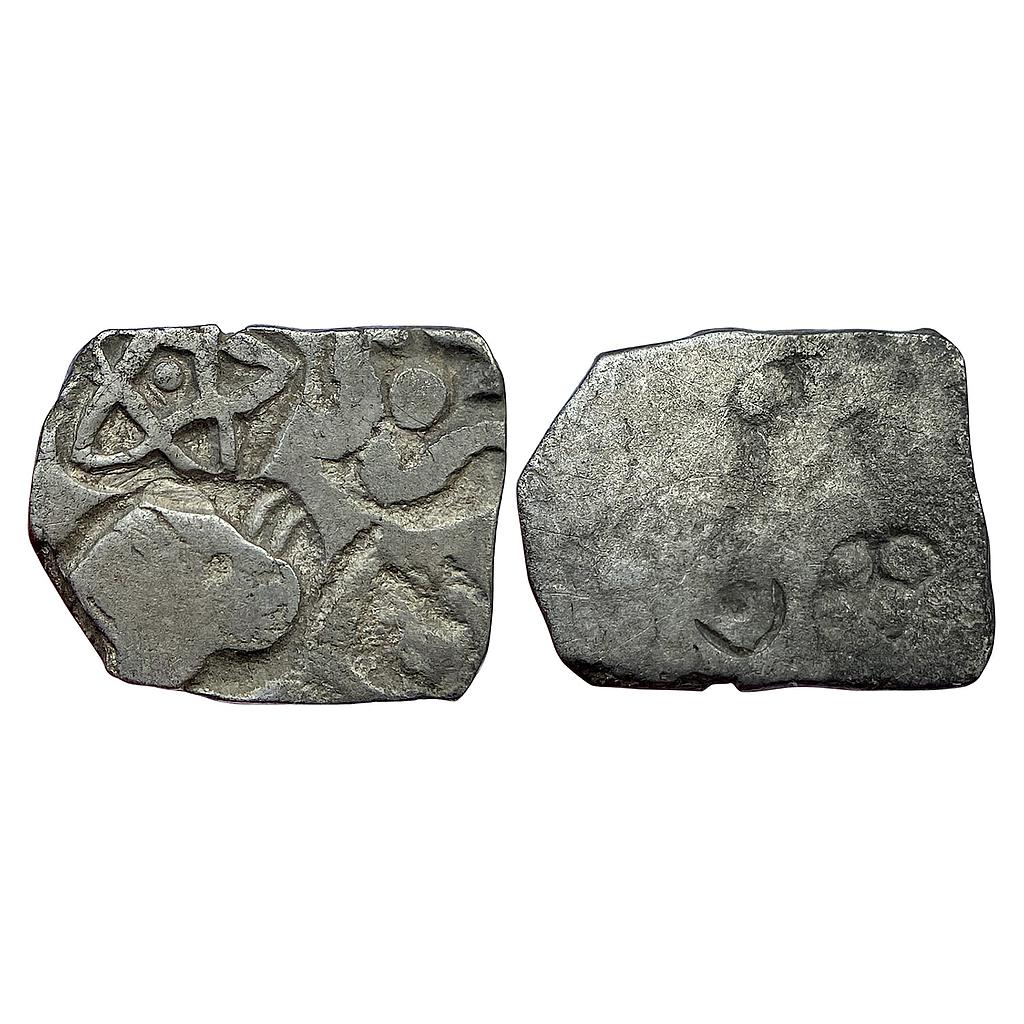 Ancient Punch Marked Coinage Kosala Mahajanapada Middle Ganga valley Silver 1/2 Vimshatika