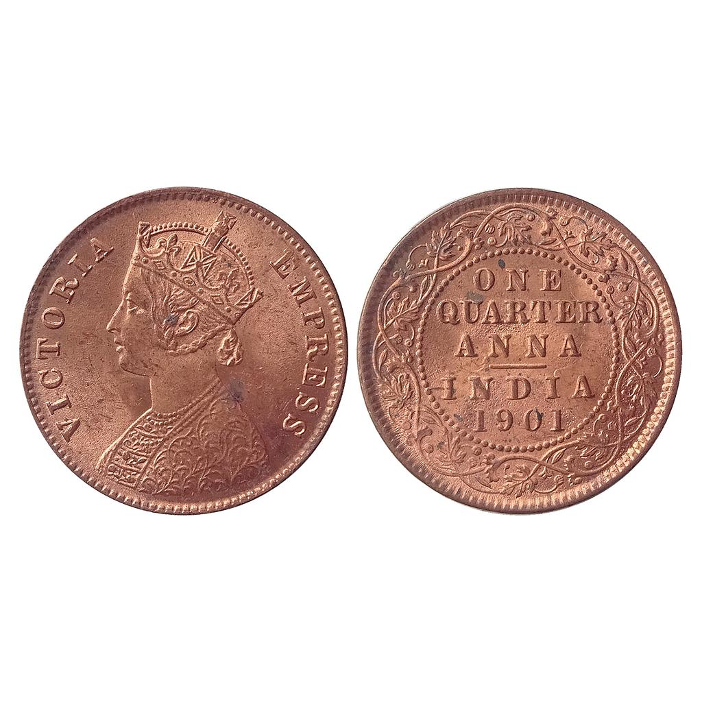 British India, Victoria Empress, 1901, Calcutta Mint, Copper &quot;1/4 Anna&quot;