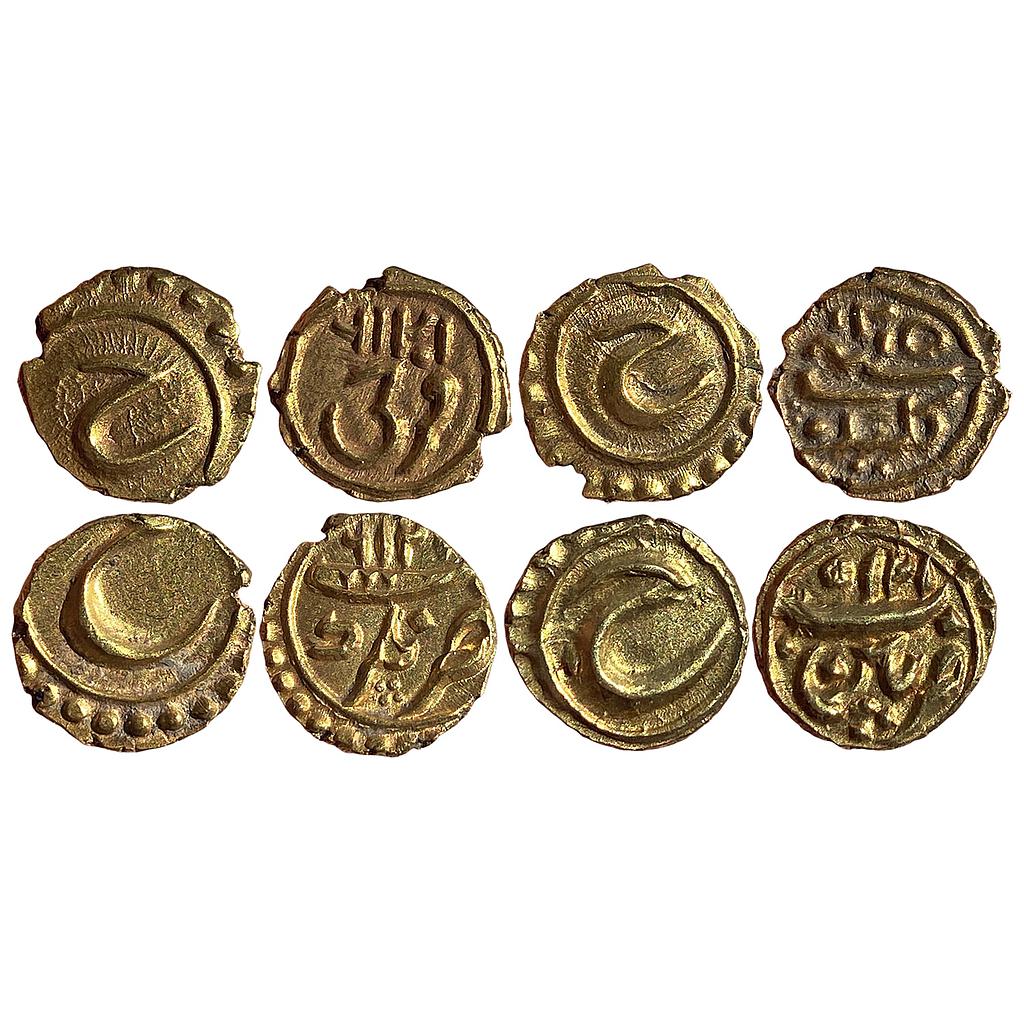 IK Mysore Tipu Sultan Farrukhi Mint Kalikut Mint Nagar Mint Patan Mint Set of 4 coins Gold Fanam