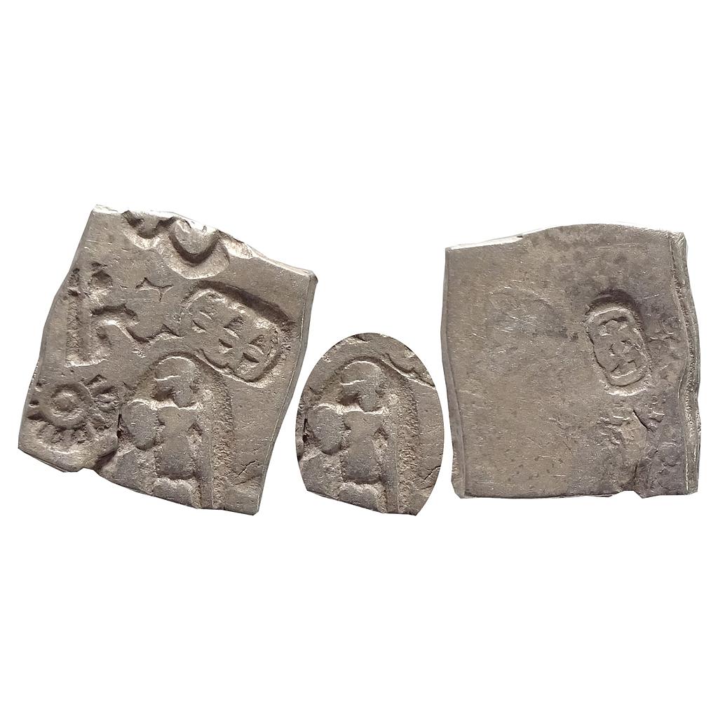 Ancient, Mauryan, Punch Marked Coinage, Magadha Imperial, Human Figure, Silver Karshapana