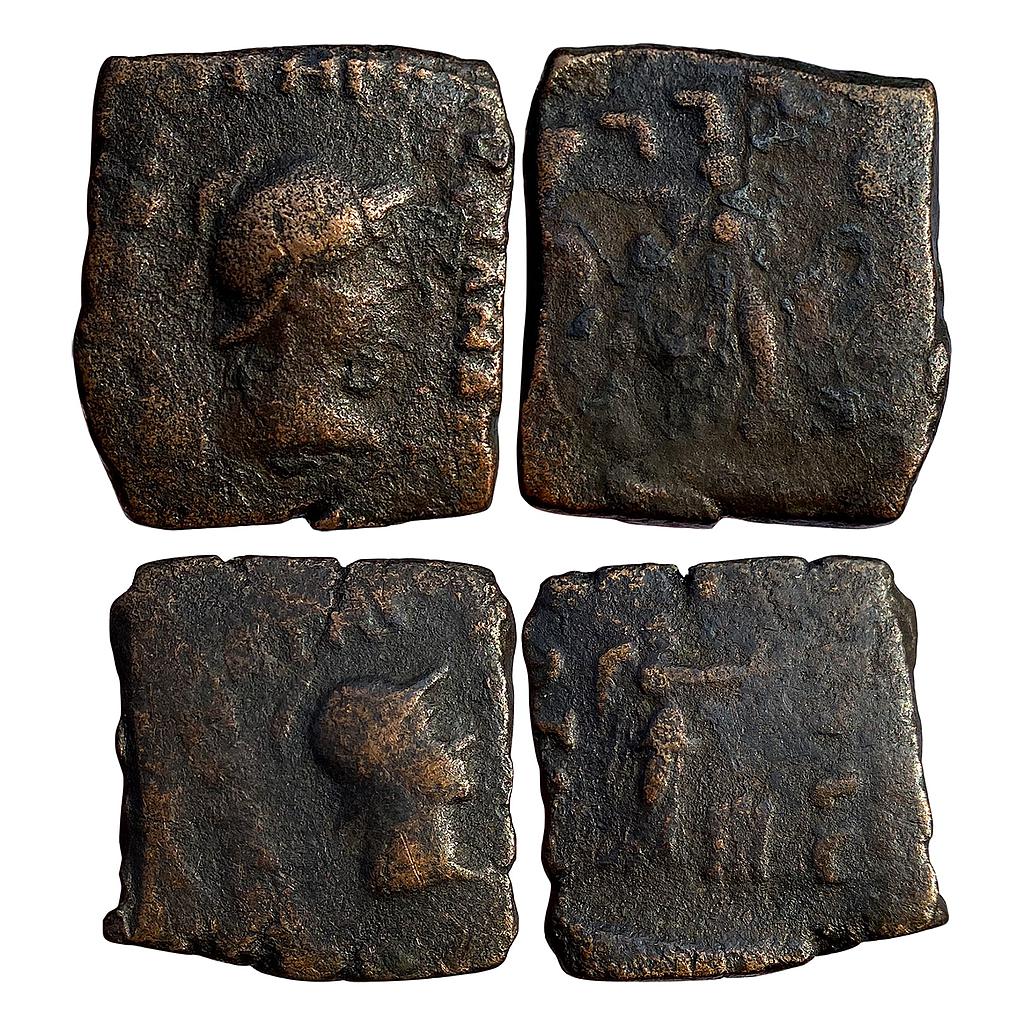 Ancient Indo-Greeks Menander I Set of 2 Coins Bronze Unit