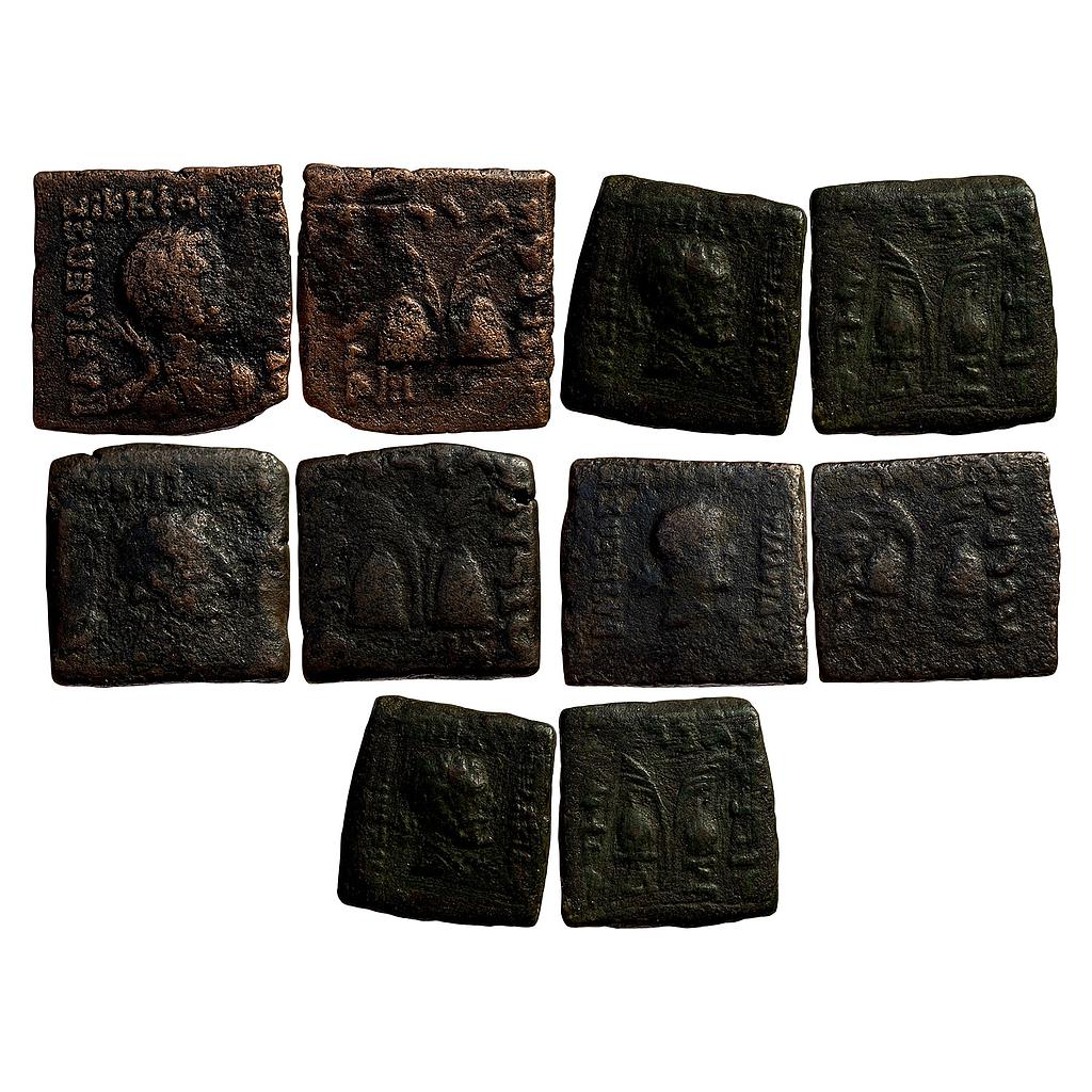 Ancient Indo-Greeks Antialcidas Set of 5 Coins Bronze Unit