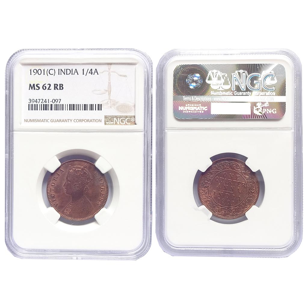 British India Victoria Empress Calcutta Mint 1901