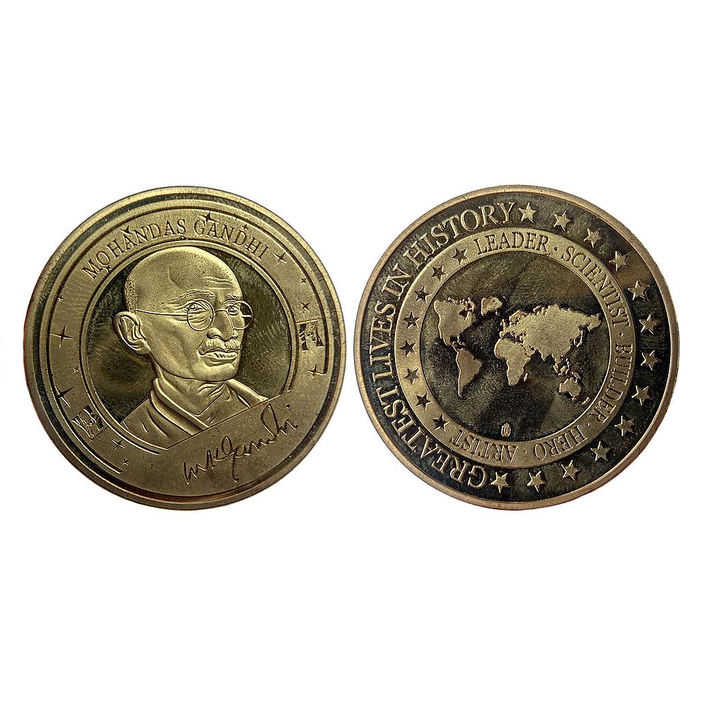 Mohandas Gandhi Greatest Lives In History Gold Colour Token