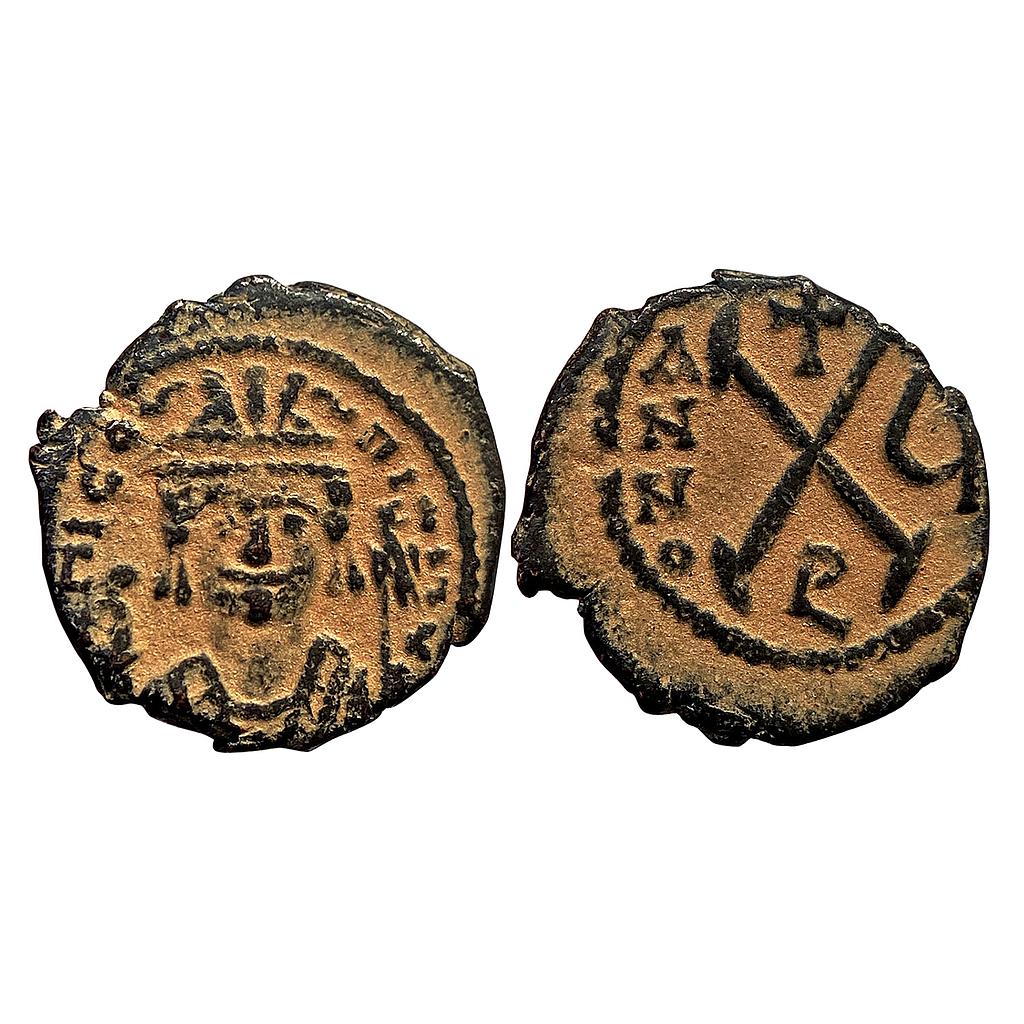 Ancient World Byzantine Empire Maurice Tiberius Theoupolis (Antiochia) Mint Copper Dekanummium