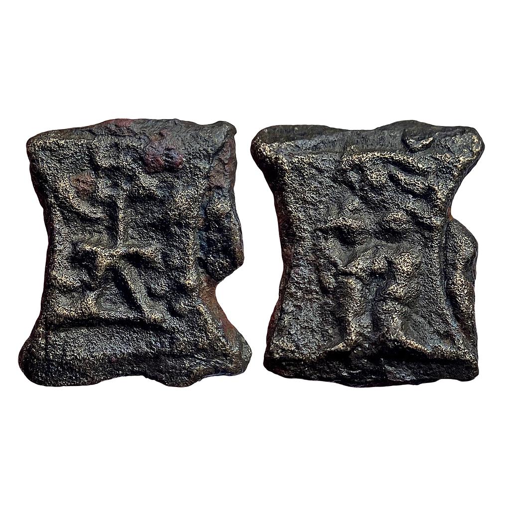 Ancient Kaushambi Damru Shaped Cast-Copper Unit
