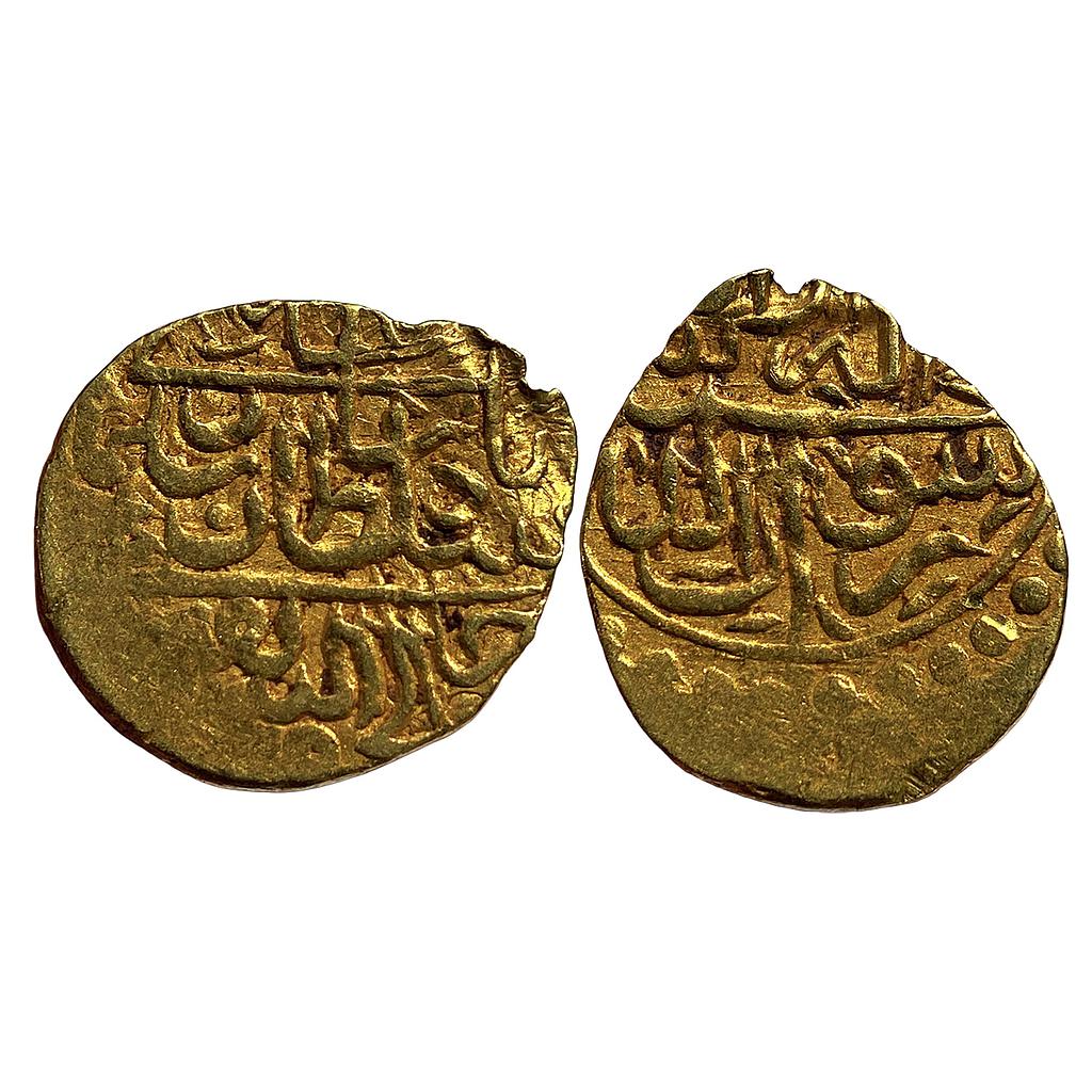Mughal Sulayman Mirza Mintless type but attributed to Badakhshan area Gold 1/12 Indian Mohur