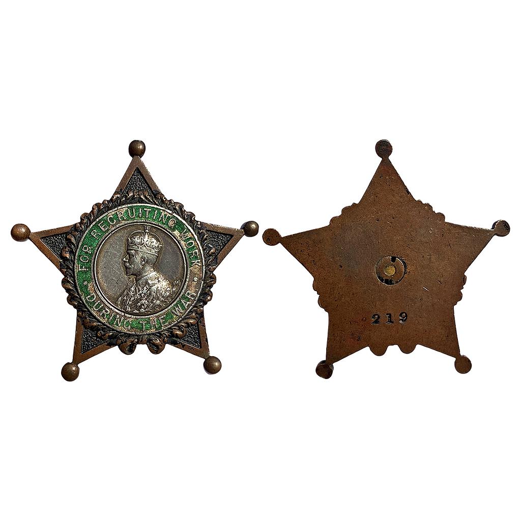 Indian Recruiting Badge George V Bronze Medal