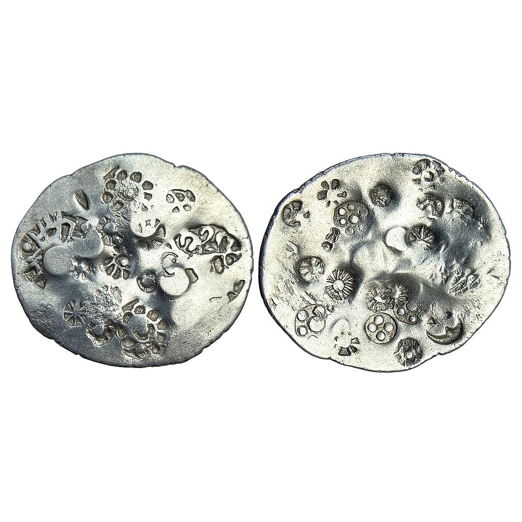 Ancient Punch Marked Coinage Archaic PMC Kashi Mahajanapada from middle Ganga valley Silver Vimshatika
