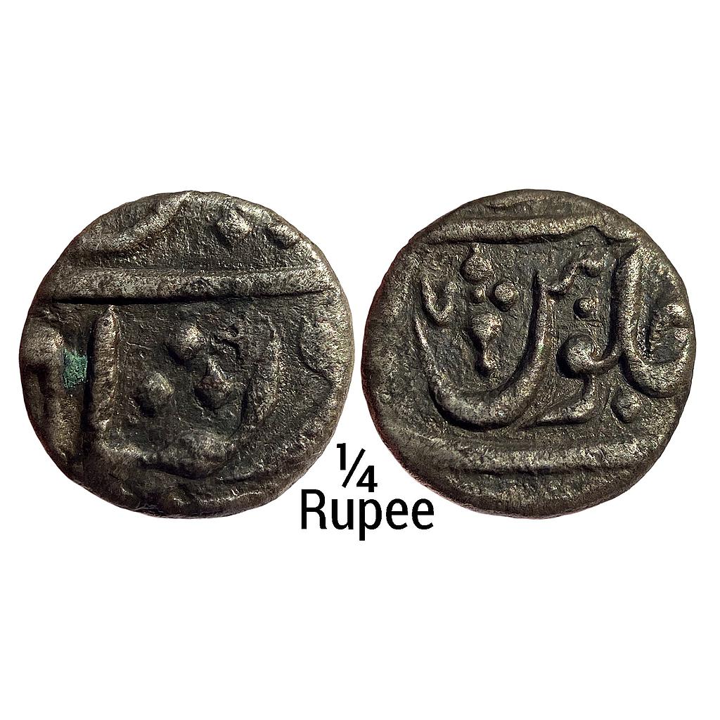 IK Maratha Confederacy INO Shah Ali Gohar (Shah Alam II) Muhiabad urf Poona Mint Silver 1/4 Rupee