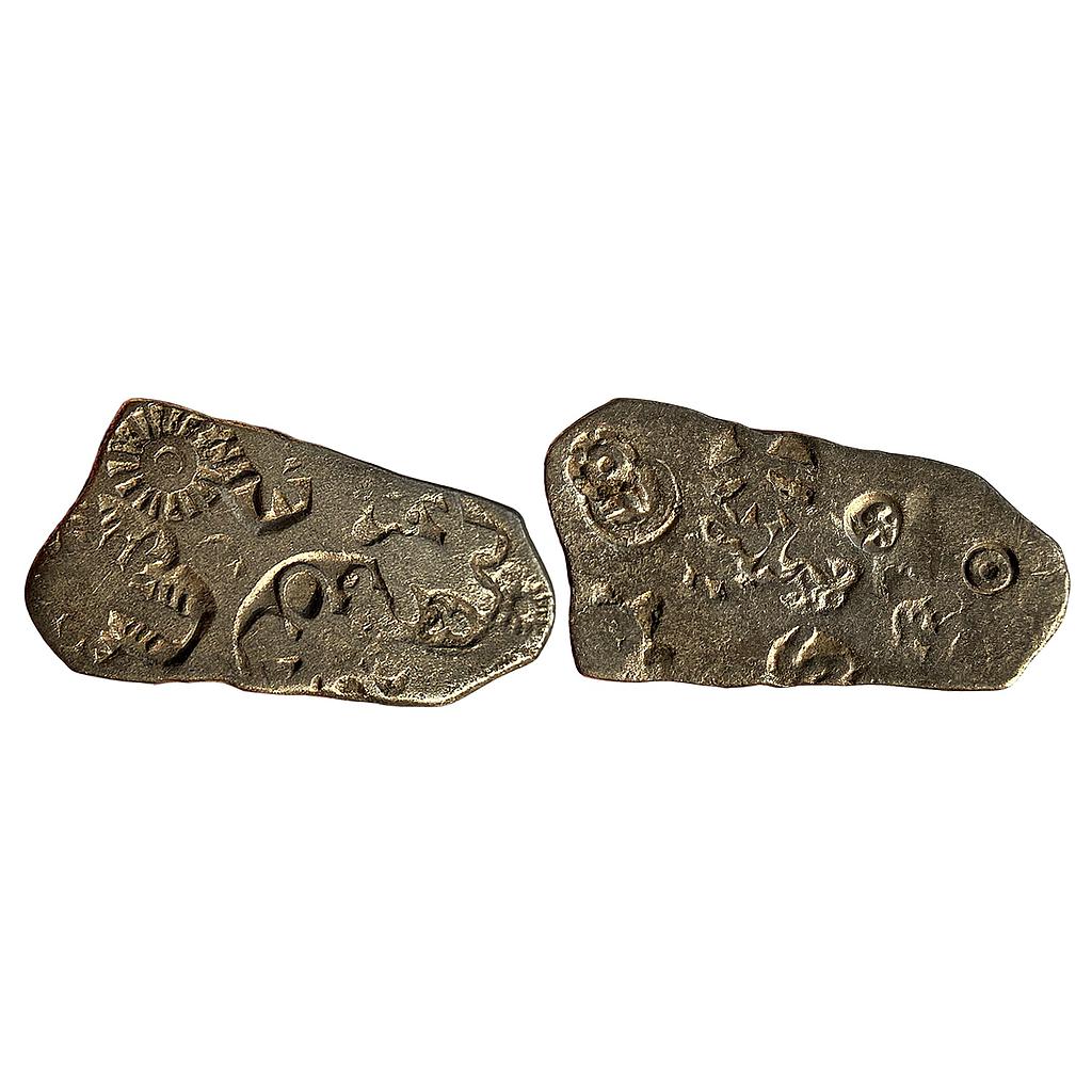 Ancient Punch Marked Coinage Nanda empire from lower Middle Ganga Valley Series III Silver Karshapana