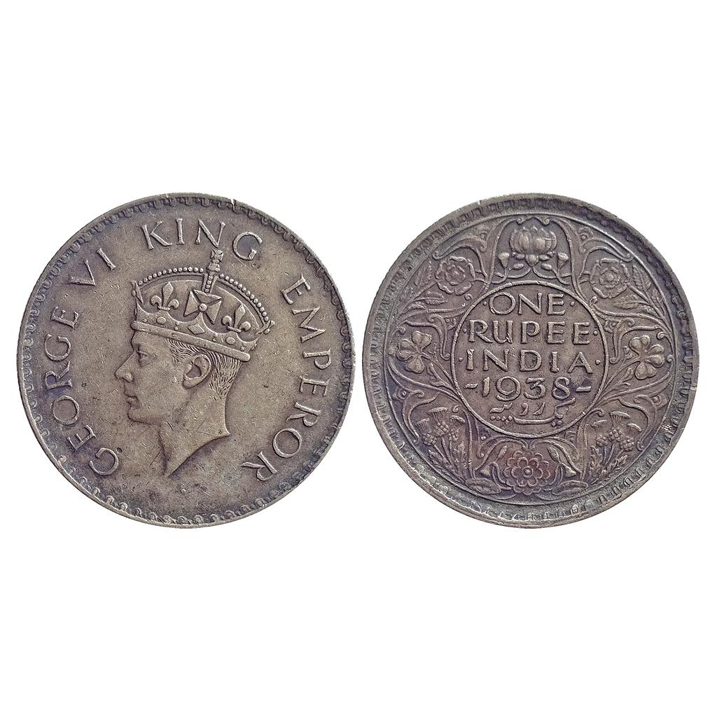 British India George VI 1938 Bombay Mint Silver Rupee
