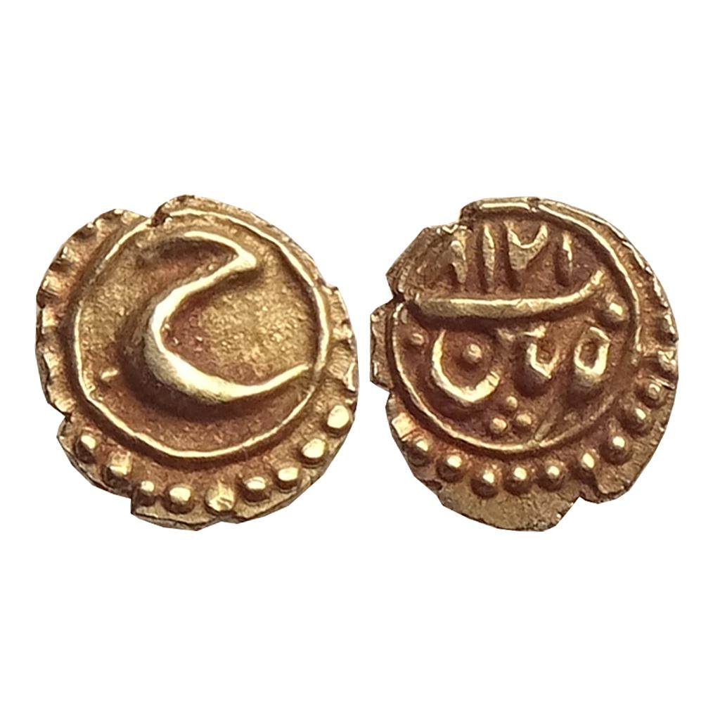 IK, Mysore, Tipu Sultan, Patan Mint, Gold Fanam