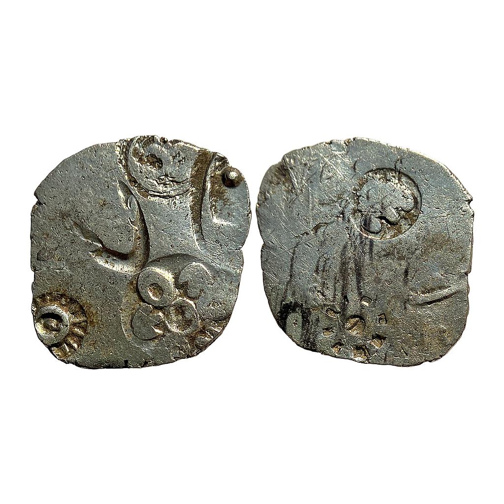 Ancient Punch Marked Coinage Magadha Mahajanapada from lower Middle Ganga Valley Series 0/1 Transitional Dumraon Hoard Type Silver Karshapana