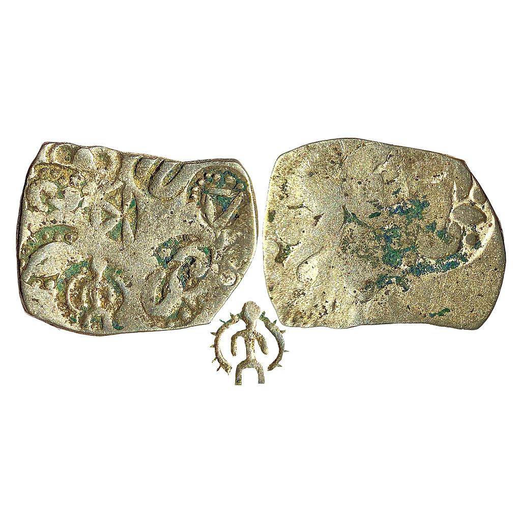 Ancient Archaic Punch Marked Coinage Kosala Mahajanapada from middle Ganga valley with human figure Silver 1/2 Vimshatika Unlisted