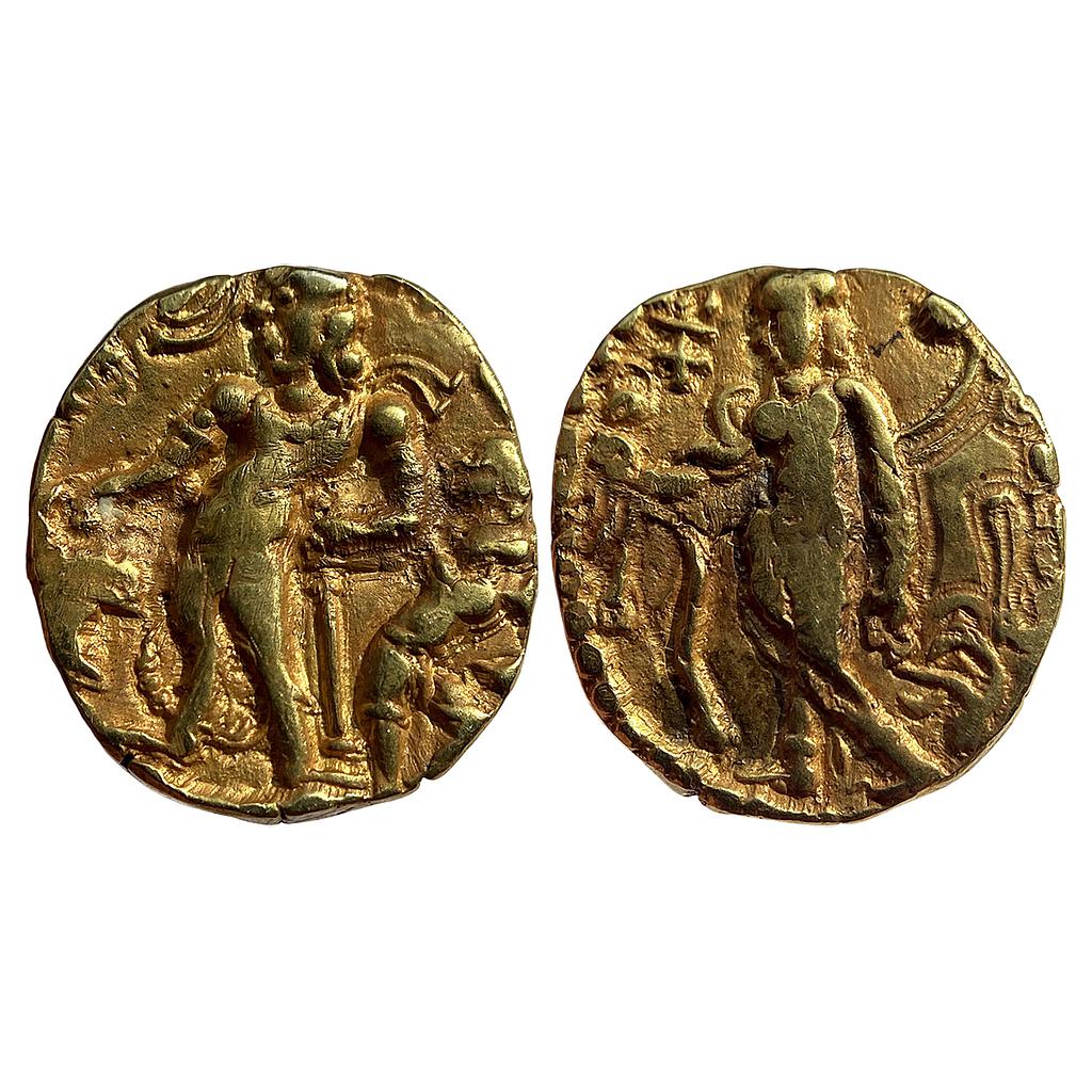 Ancient Guptas Chandragupta II Chhatra type Gold Dinara