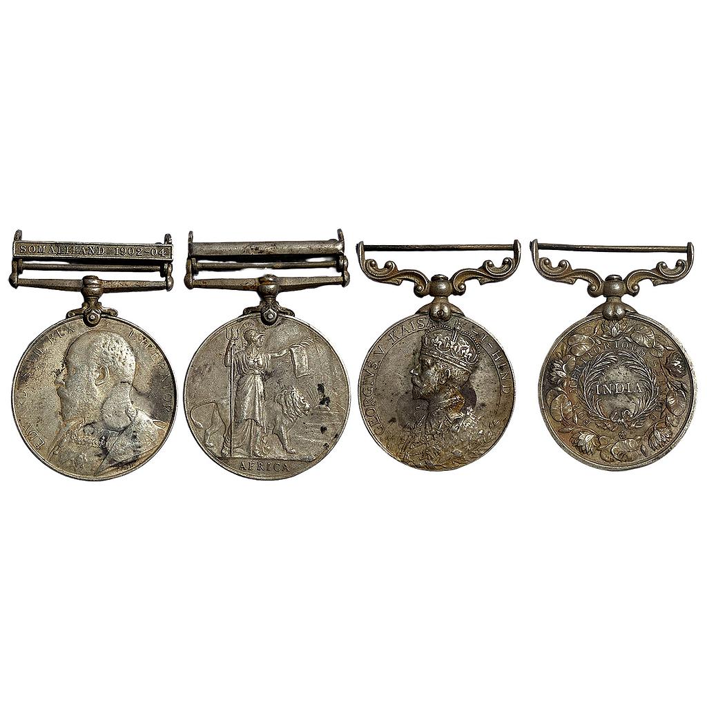 Africa General Service Medal Edward VII George V Somaliland Set of 2 Silver Medal